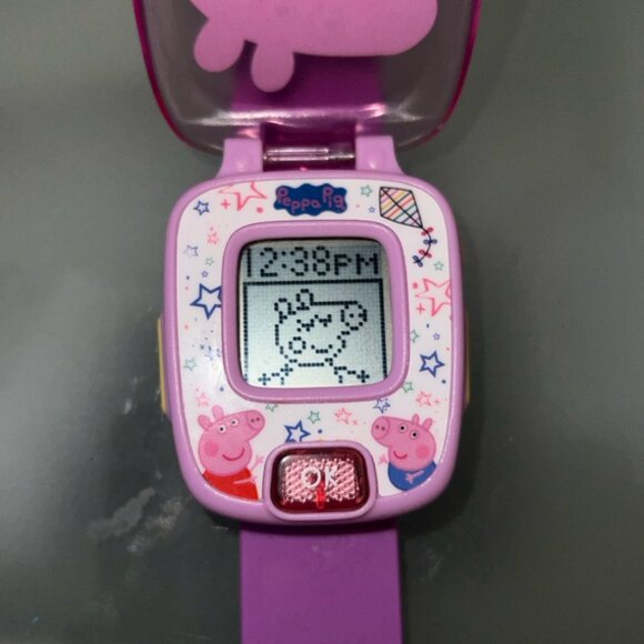 VTech Peppa Pig Learning Watch Pink Purple Activity Games with Sound (JW1) - Picture 2 of 4